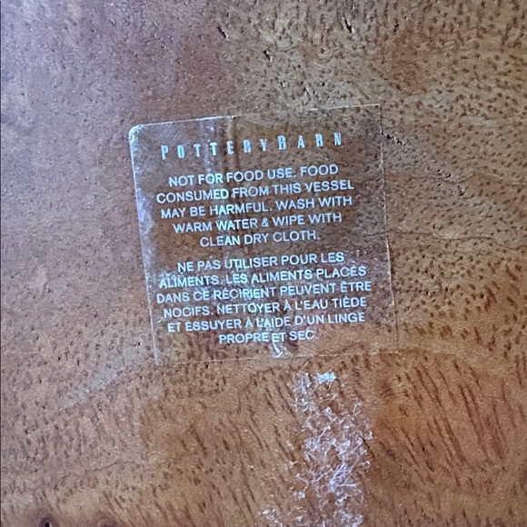 Pottery Barn Round Wooden Decorative Tray – Rustic Wood Charger / Display Plate - Picture 2 of 5